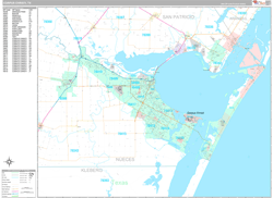 Corpus Christi Wall Map Premium Style 2024